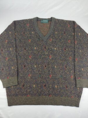 VINTAGE Tundra Sweater Green Cotton Knit Long Sleeve Pullover