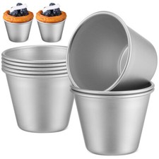 8 Pcs Rum Baba Moulds Cooking Cups with Lid Cake Mold