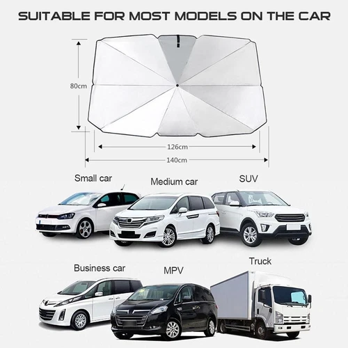 51" Car Windshield Sun Shade Foldable Umbrella Front Window Cover Visor Umbrella - Picture 4 of 15