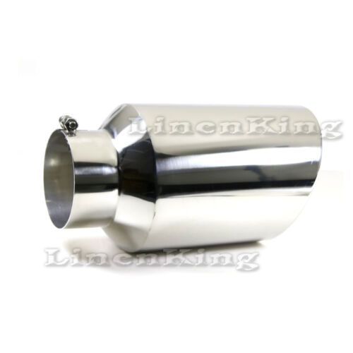 Inlet 5&#034; Outlet 8&#034; - 15&#034; Long Stainless Steel Rolled Edge 20° Exhaust Tip Diesel
