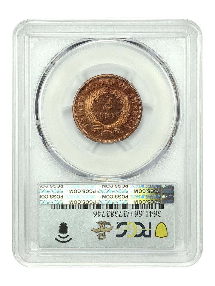 1869 2C PCGS PR66+RD ex: D.L. Hansen - Image 2 of 4
