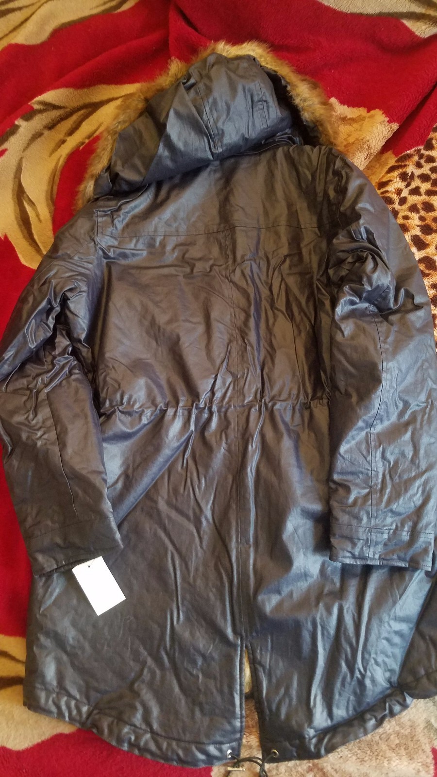 Andrew Marc parka navy blue hood image 4