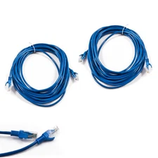 2X 50FT CAT5 CAT5E RJ-45 ETHERNET NETWORK PATCH CABLE BLUE HIGH SPEED INTERNET