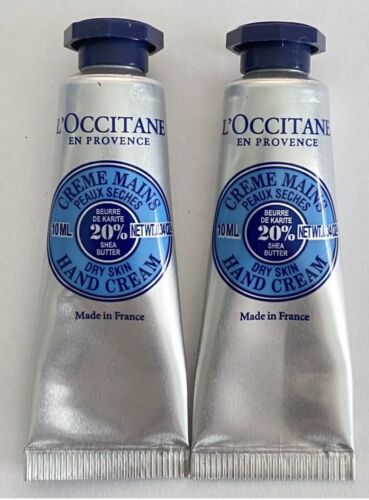 Lot of 2 L’Occitane 20% Shea Dry Skin Hand Cream 10ml 0.34oz Ea. Travel Sample - Picture 1 of 2