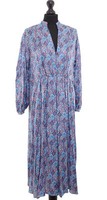 Her Dress Etienne Print Langes Sommerkleid Kleid L Blau Leicht Seide Viskose Neu