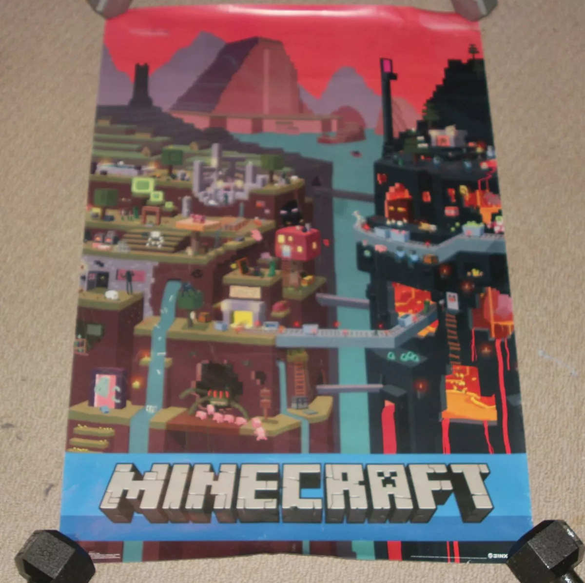 Minecraft – World Game Poster 22x34 RP6303 UPC017681063033 – Mason City  Poster Company