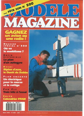 MAG MODEL N°500 PLAN: ''ROBI 7'' ELECTRIC PR RACING AND AEROBATIC / Mc DONNELL XF