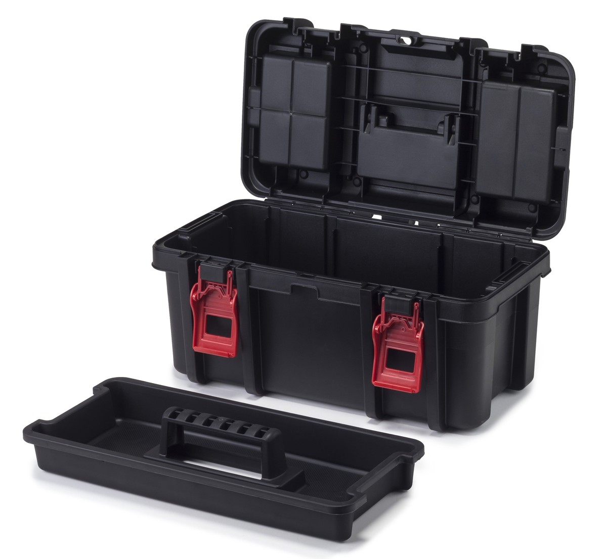 16-Inch Toolbox, Plastic Tool and Hardware Storage, Black | eBay