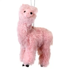 Pink Faux Fur WOOLLY LLAMA Christmas Ornament, by Regency