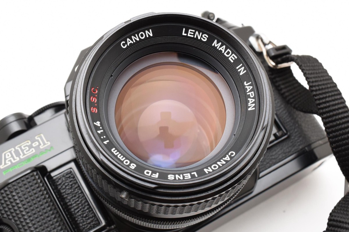 Canon AE-1 PROGRAM ブラック FD 50mm 1:4 SSC N Mint] Canon AE-1 Program Black 35mm Film Camera FD 50mm f1