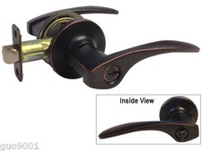 Entry Set Oil Rubbed Bronze Keyed Entry Door Handle Lever knob Door Lock