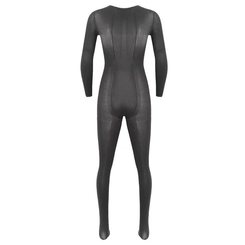 Übergröße Herren glatt elastisch Catsuit Strumpfhose Bodystocking Bodysuit Unterwäsche - Bild 7 von 11
