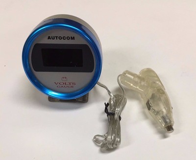 AUTOCOM RACE BLUE DIGITAL STYLE 10 TO 15 VOLT METER GAUGE SMOKE JDM G-AM3572