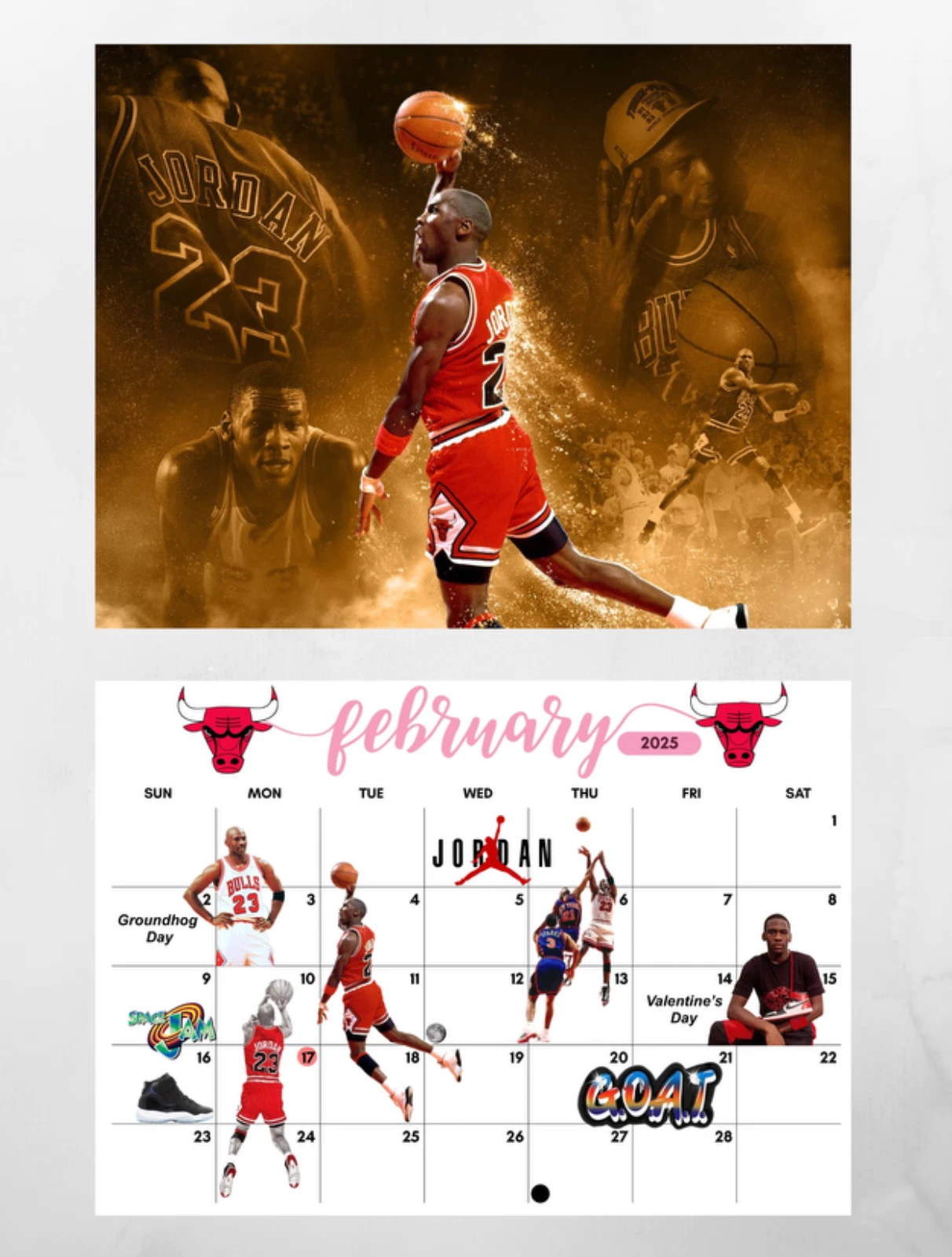 NBA Legends Wall Calendar 2026