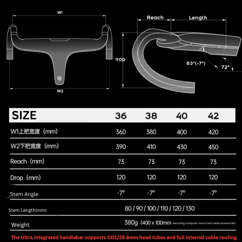 The One Ultra 3rd Gen Aero Carbon Intergrated Handlebar | eBay