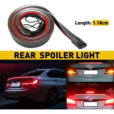 LED Tail Brake Driving Strip Light Rear Spoiler Lip Trim Carbon Fiber Universal