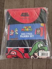Super Mario Boys Fleece 2 Piece Pajama Set Long Sleeve Pants Size 10/12 NIP