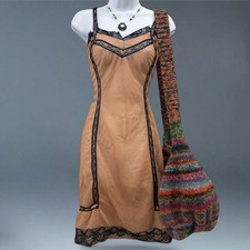 vintage euro coquette grunge corset style lace sheer slip dress