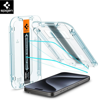 Spigen Displayschutz Glas Schutzglas für iPhone 15 Pro Hartglas