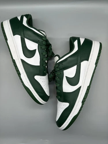WORN ONCE Nike Dunk Low Spartan Michigan State DD1391-101 White Green Size 13