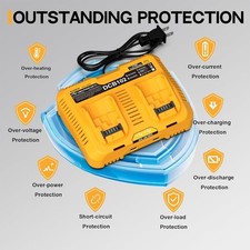 Dual Port Charger DCB102 Replacement for Dewalt 12/20V MAX Battery DCB206 DCB609