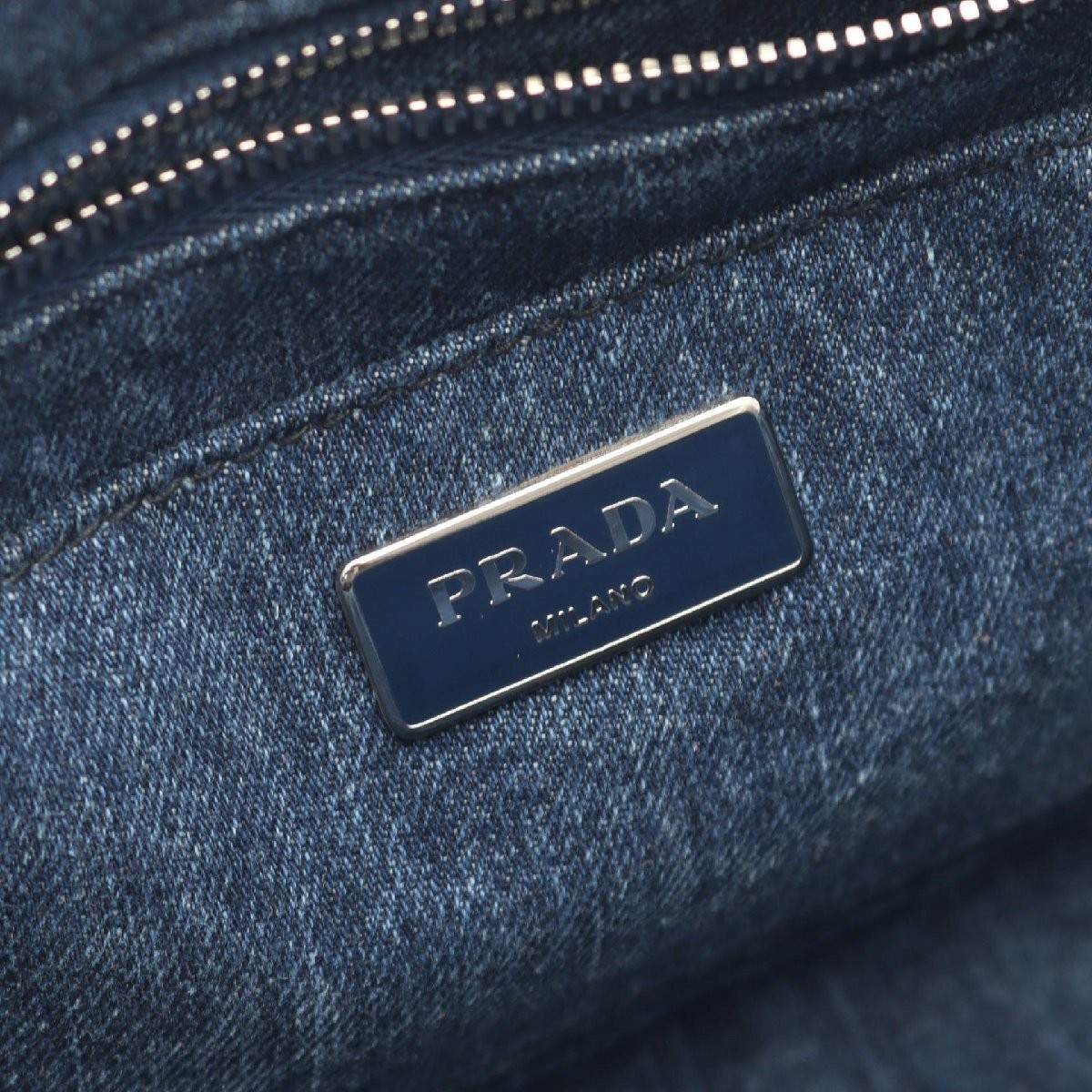 Prada CANAPA Canapa  PRADA Denim Tote Bag Denim Bijou Used Ladies from japan thumbnail 4