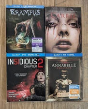 Horror Movies Blu-Ray/Dvd- Rated R Lot of 4 Carrie Annabelle Krampus Insidious 2