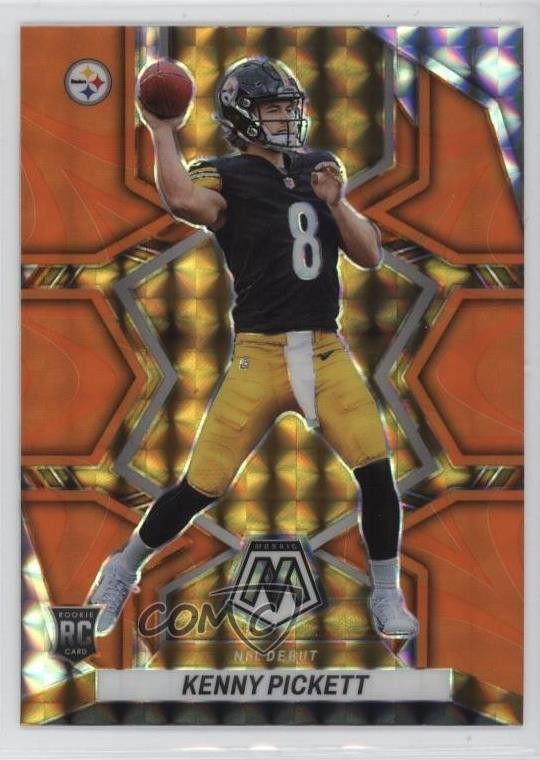 2022 Panini Mosaic NFL Debut Reactive Orange Prizm Kenny Pickett #270 sq1