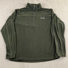 Mountain Hardwear 1/2 Zip Fleece Pullover Mens Large L Green Gorpcore Mock Neck