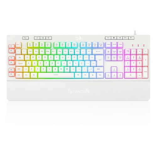 REDRAGON K512 Shiva White, RED-K512W-RGB, Multicolor RGB Backlight, Membrane Key