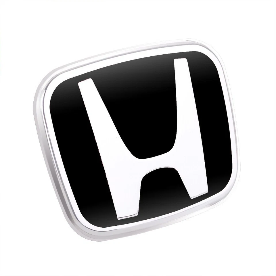 Black Steering Wheel Logo Fit For 2006+ Honda Civic Accord Racing Badge 50*40mm Foto 4 de 4