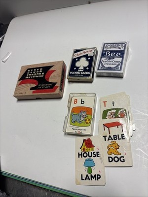 VTG Playing Card Lot 4 Bee, Bible, Flash,clubhouse.
