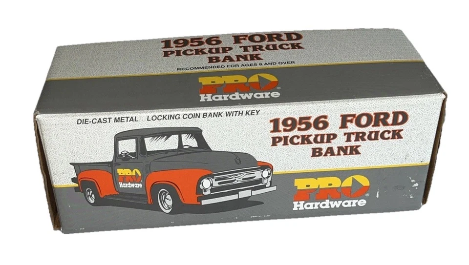 Vintage ERTL DieCast Pro Hardware 1956 Ford F-100 Pick-Up Truck Bank With Key - Image 2 of 4