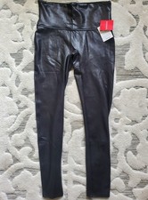 NEW SPANX Women s Black Faux Leather Leggings - Size Large - compression legging