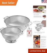 Micro-perforated Stainless Steel Colander-Dishwasher Safe 3 QT and 5 QT