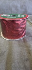 NEW Roll Of  Red Wired Ribbon 25 Feet
