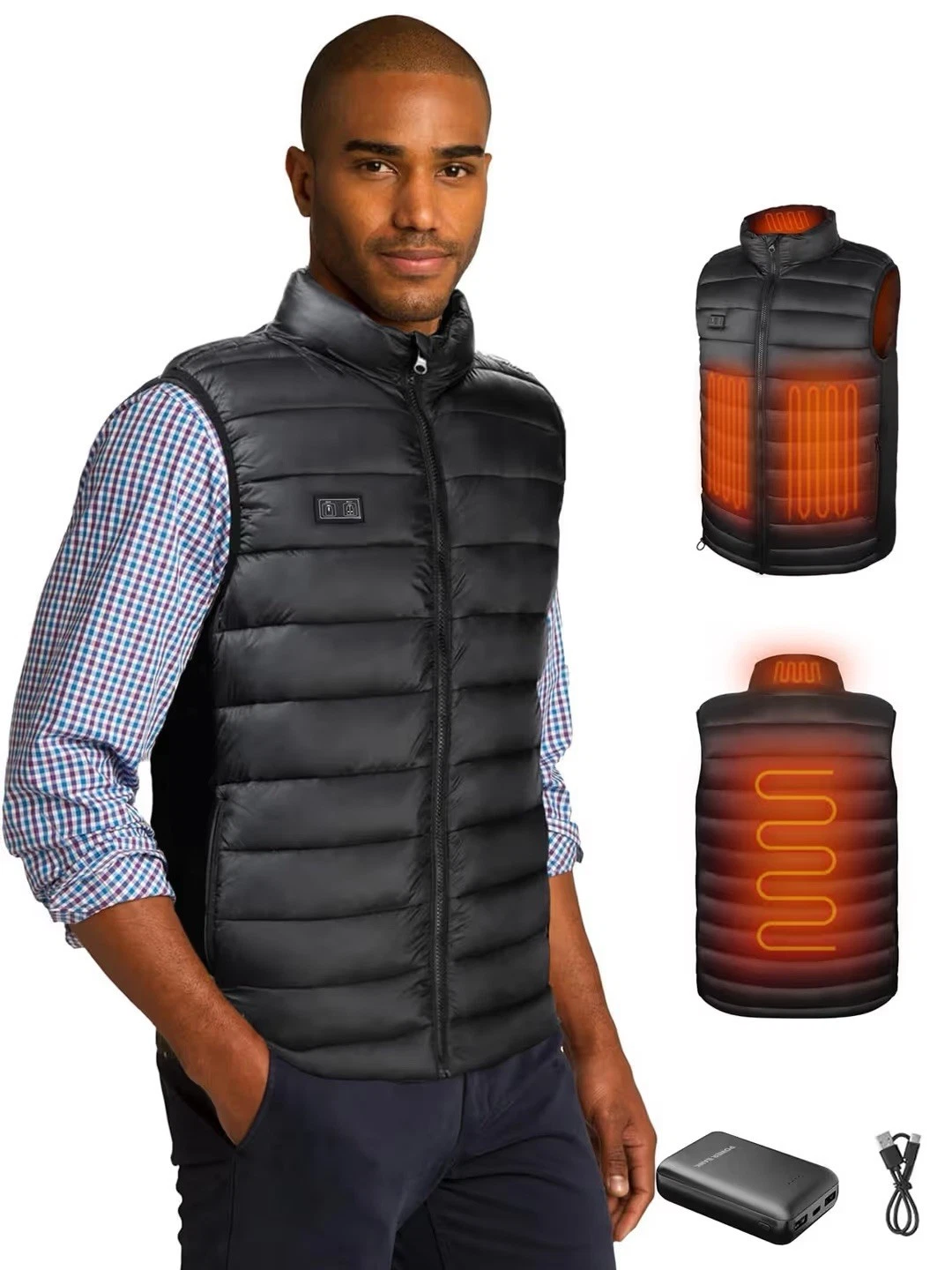 Loowoko Heated Gilet for Men,Heated Vest with 10000mAh Battery Pack, Warmer, XL