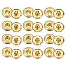 12 Set Sew-on Snap Buttons 17mm Metal Snap Fastener Buttons, Gold
