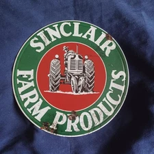 8" Round Metal Sign Man Cave Wall Art Garage Bar Gas Station Oil Sinclair Farm