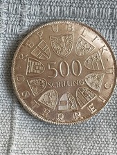 TOP moneta argento: 500 scellini dall'Austria "200 anniversario della morte di M.Theresia" del 1980