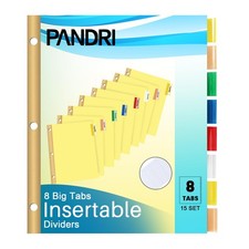 Binder Divider, 120 Pack Binder Index Dividers with 8 Insertable Multicolor B...