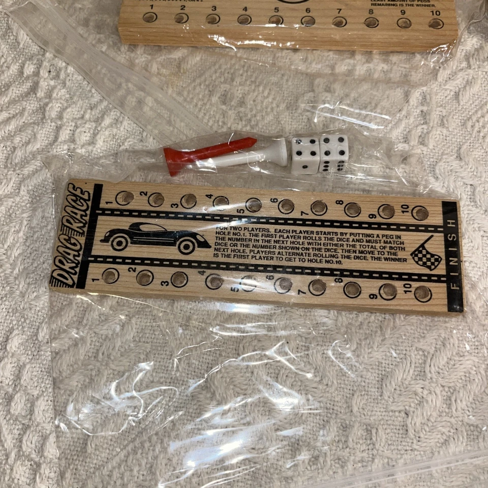 Vintage Lot of 6 Wooden Peg Games. Jump Pegs Drag Race Tic Tac Toe and 3 others. - Image 2 of 4