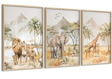 Safari Animals Nursery Wall Art Woodland Animals Nursery Wall Decor Cute Gira...
