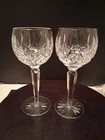 Vintage Waterford Crystal Pair Of LISMORE  Hock Wine Glass 7 3/8". Nice