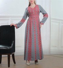 Elegant Gray Embroidered Thobe / Abaya   Perfect for Parties  Special Occasions