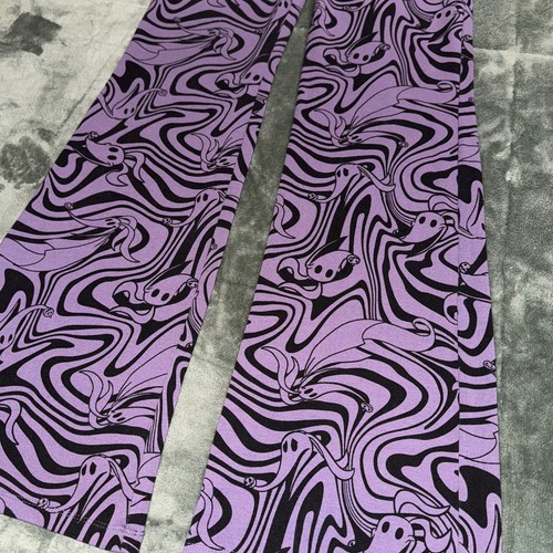 Disney Nightmare Before Christmas Pant Women's Medium Purple Black Swirly Ghost - Picture 2 of 8