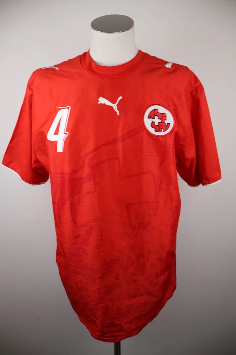 Maillot De Foot Vintage Suisse Noir – Taille 6 Homme, Marque Blacky, N°4