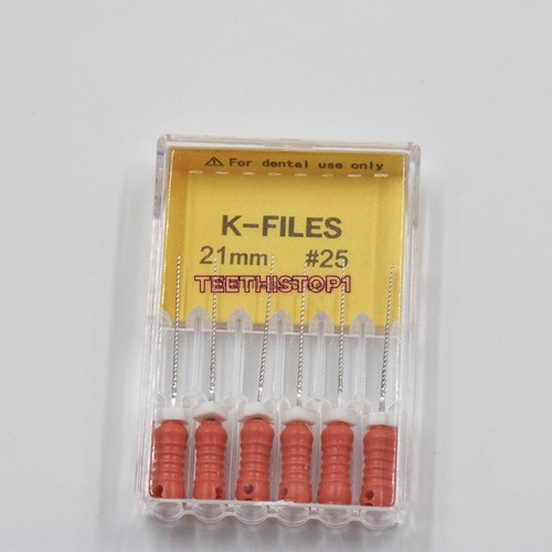 6*/Confezione Dentale Acciaio Inox Endodontico Canale Radice K-Files 21/25/31mm Uso Manuale - Foto 13 di 38