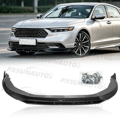 Fits 23-25 Honda Accord 11th Gen IK V4 Front Bumper Lip Spoiler Gloss Black 3PCS
