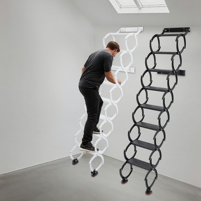 Wall Mounted Folding Ladder Telescoping Step Ladders Retractable Folding Stair ﻿